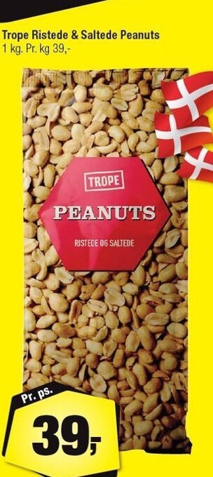 Calle Trope ristede & saltede peanuts 1 kg tilbud