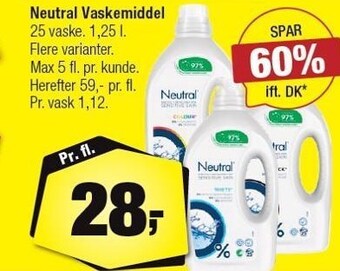 Calle Neutral vaskemiddel - 1,25 l tilbud