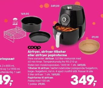 Coop airfryer, airfryer tilbehør eller airfryer papirsforme