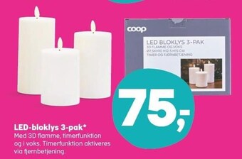 SuperBrugsen Coop led-bloklys 3-pak tilbud