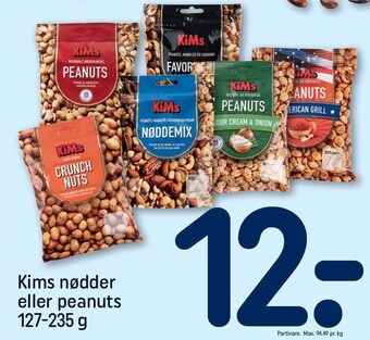 REMA 1000 Kims nødder eller peanuts tilbud