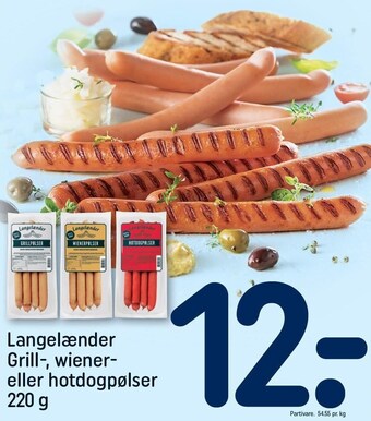 REMA 1000 Langelænder grill-, wiener- eller hotdogpølser tilbud