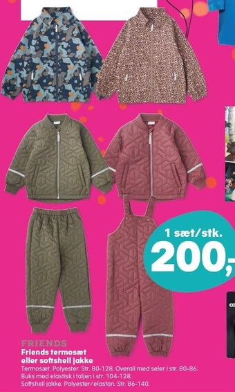 Kvickly Friends termosæt eller softshell jakke tilbud