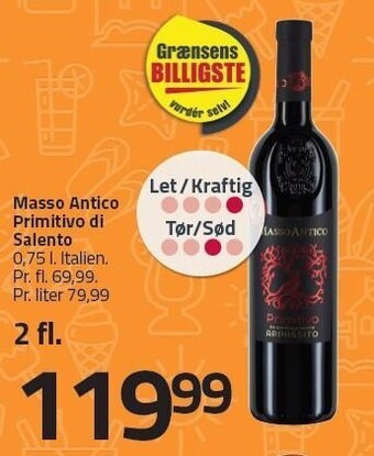 Fleggaard Masso antico primitivo di salento - 2 fl. tilbud