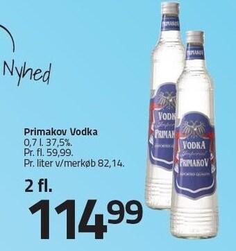 Fleggaard Primakov vodka - 2 fl. tilbud