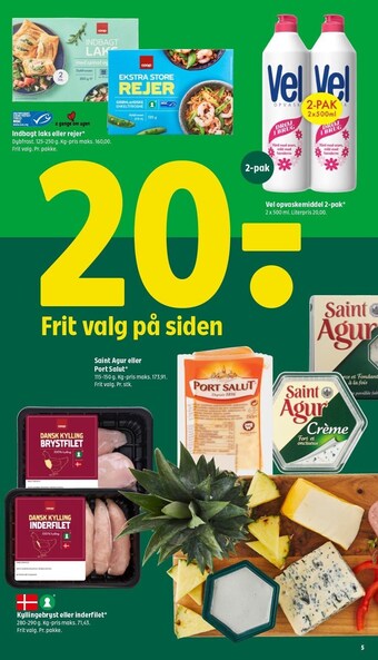Coop 365 Indbagt laks eller rejer, vel opvaskemiddel 2-pak, saint agur eller port salut, kyllingebryst eller inderfilet tilbud