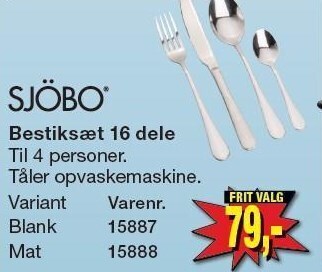 Harald Nyborg Sjöbo bestiksæt 16 dele tilbud