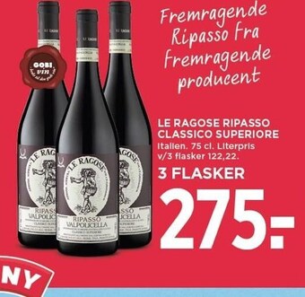MENY Le ragose ripasso classico superiore - 3 flasker tilbud