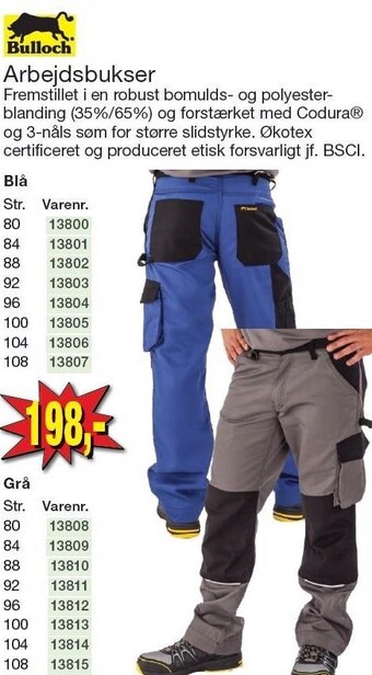 Harald Nyborg Bulloch arbejdsbukser tilbud