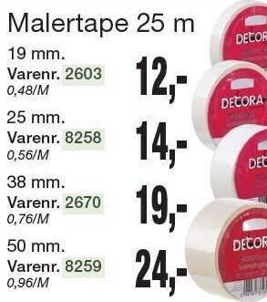 Harald Nyborg Decora malertape 25 m tilbud