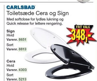 Harald Nyborg Carlsbad toiletsæde cera og sign tilbud