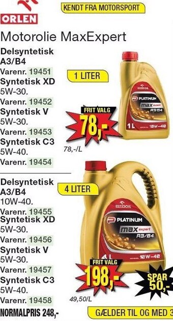 Harald Nyborg Orlen oil motorolie maxexpert tilbud