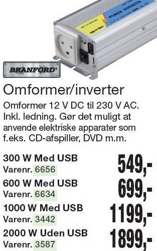 Harald Nyborg Branford omformer/inverter tilbud