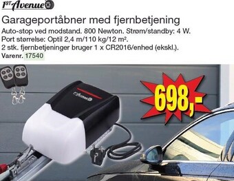 Harald Nyborg 1st avenue garageportåbner med fjernbetjening tilbud