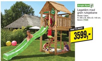 Harald Nyborg Jungle gym legetårn med grøn rutsjebane tilbud