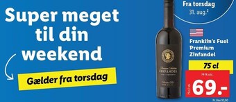 Lidl Franklin's fuel premium zinfandel tilbud