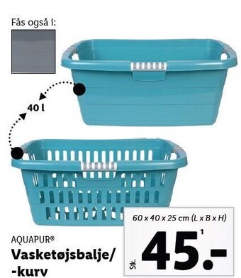 Lidl Aquapur vasketøjsbalje/-kurv tilbud