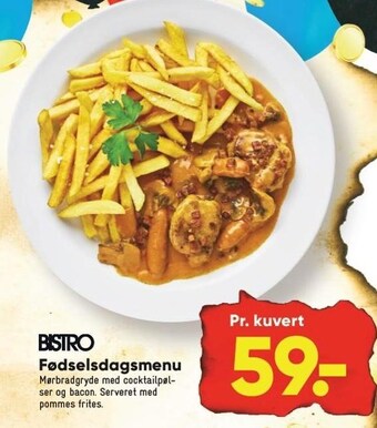 Bilka Fødselsdagsmenu tilbud