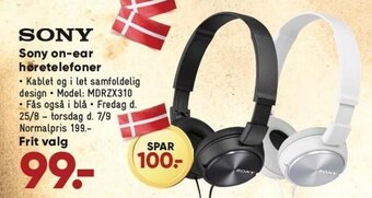 Bilka Sony on-ear høretelefoner tilbud