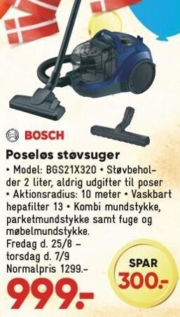 Bilka Poseløs støvsuger tilbud