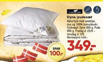 Bilka Nordisk fjer dyne/pudesæt tilbud
