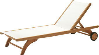 Johannes Fog Skagerak columbus solvogn teak med hvid texteline 66x200x31cm tilbud