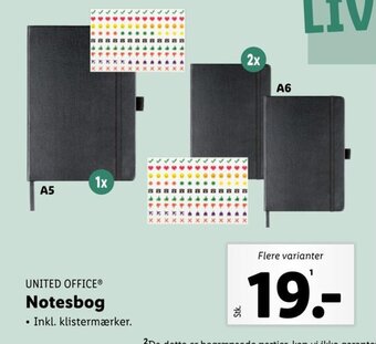 Lidl UNITED OFFICEⓇ Notesbog tilbud
