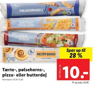 Lidl Tærte-, pølsehorns-, pizza- eller butterdej tilbud