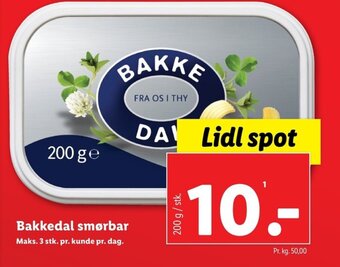 Bakkedal smørbar