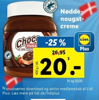 Lidl Nødde- nougat- creme tilbud