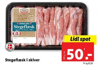 Lidl Stegeflæsk i skiver tilbud