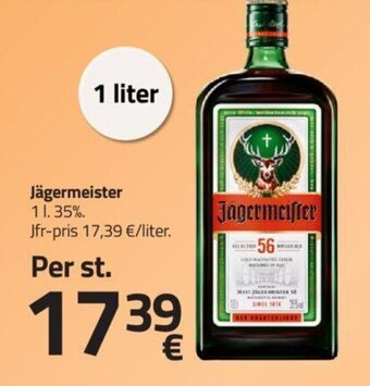 Fleggaard Jägermeister 1L.35%. tilbud