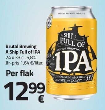 Fleggaard Brutal Brewing A Ship Full of IPA 24 x 33 cl. 5,8%. tilbud