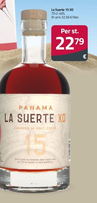 Fleggaard La Suerte 15 XO 70 cl. 40%. tilbud