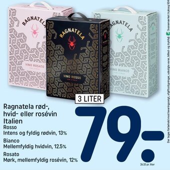 REMA 1000 Ragnatela rød-, hvid- eller rosévin Italien tilbud