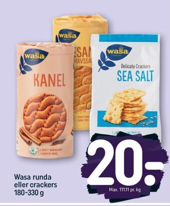 REMA 1000 Wasa runda eller crackers 180-330 g tilbud