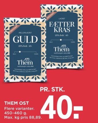 MENY Them ost skæreost fætter kras lagret tilbud