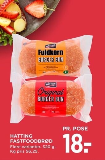 MENY Hatting burgerboller fuldkorn tilbud