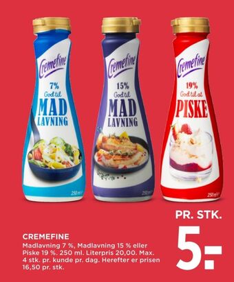 Cremefine madlavningsfløde 7 %