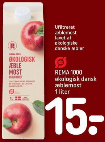 REMA 1000 REMA 1000 økologisk dansk æblemost 1 liter tilbud