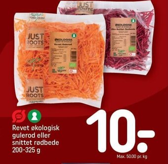 Revet økologisk gulerod eller snittet rødbede 200-325 g