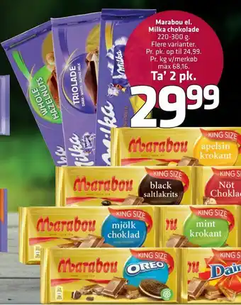 Fleggaard Marabou el. Milka chokolade tilbud
