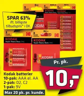 Fleggaard Kodak batterier 10-pak: 2-pak: 1-pak tilbud