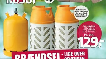 Fleggaard Gas ombytning 10 kg light el. 11 kg gul flaske tilbud