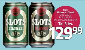 Fleggaard Slots Pilsner el. Classic tilbud