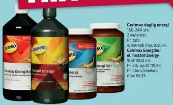 Gerimax daglig energi, Gerimax Energikur el. Instant Energy