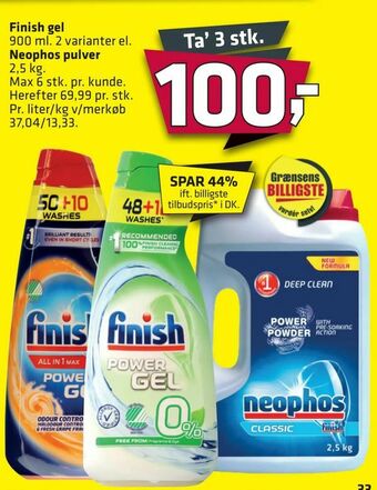 Fleggaard Finish gel el. Neophos pulver tilbud