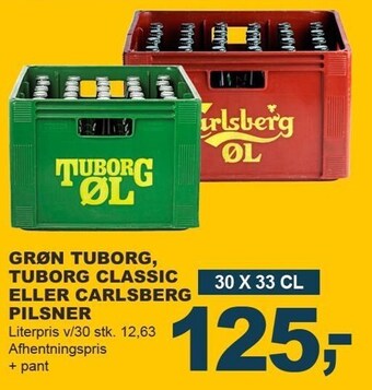 Let-Køb Grøn tuborg, tuborg classic eller carlsberg pilsner tilbud