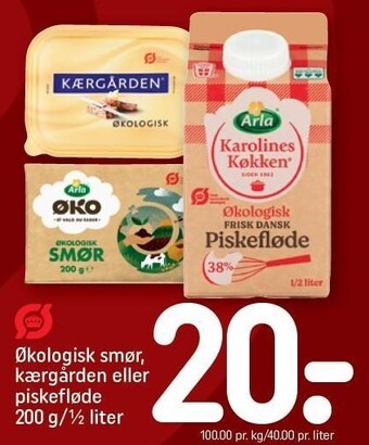 REMA 1000 Økologisk smør, kærgården eller piskefløde tilbud