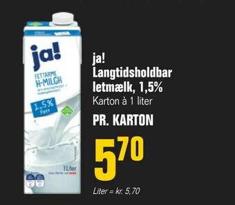 Otto Duborg ja! Langtidsholdbar letmælk, 1,5% tilbud